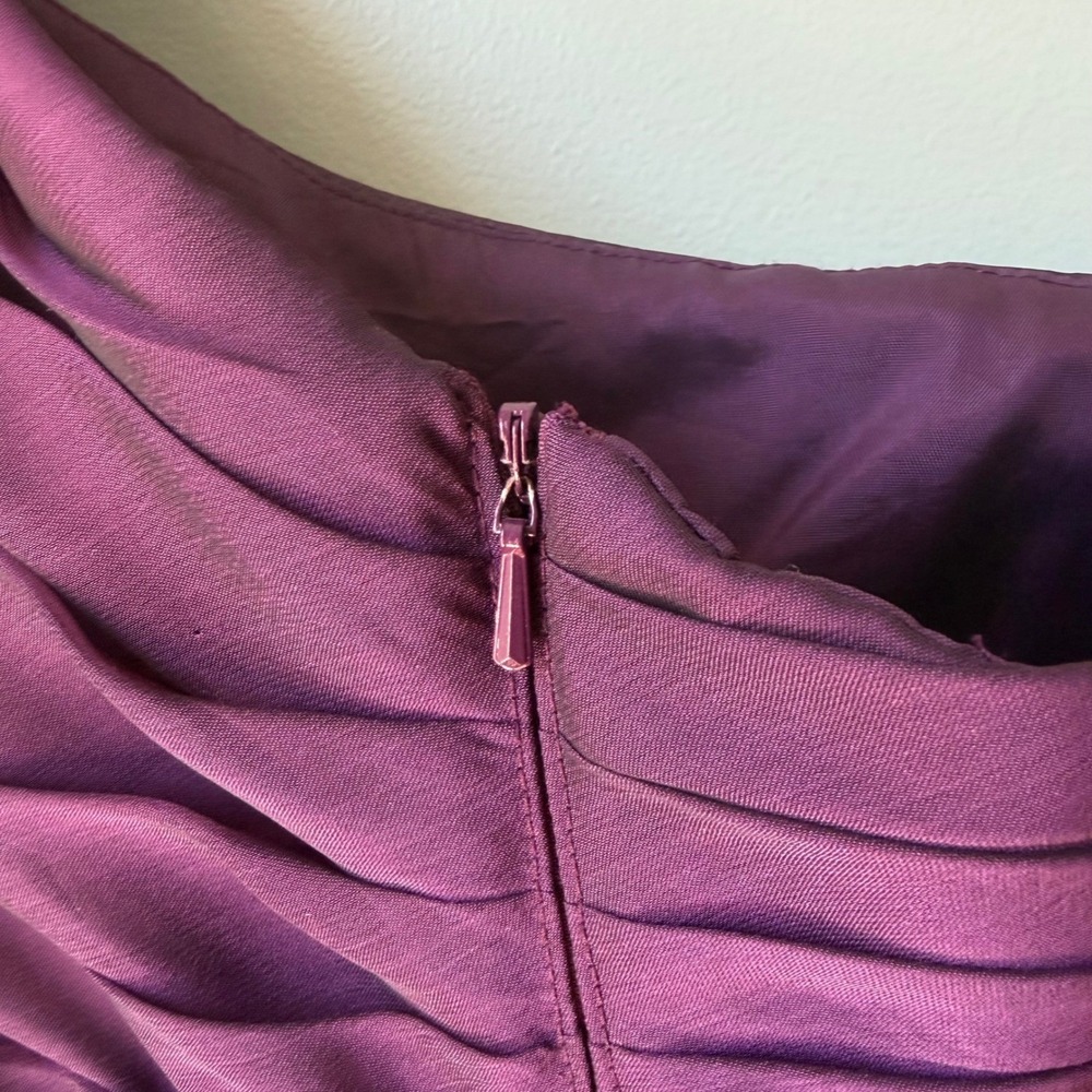 Jade Couture Dress Mother of the Bride Groom Ruched One Shoulder Purple Size 6 - Picture 11 of 16